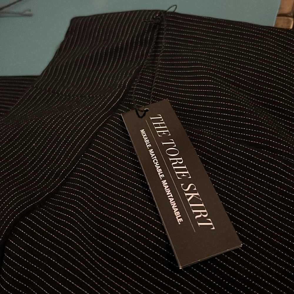 Apt 9 Black Pin-stripped The Torie Skirt NWT